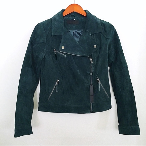 Blank NYC Jackets & Blazers - BlankNYC Green Suede Moto Jacket Size Small